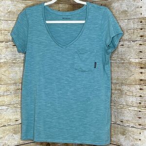 COLUMBIA CASUAL EVERYDAY WEAR NATURE OUTDOOR SUSTAINABLE V-NECK T-SHIRT LARGE